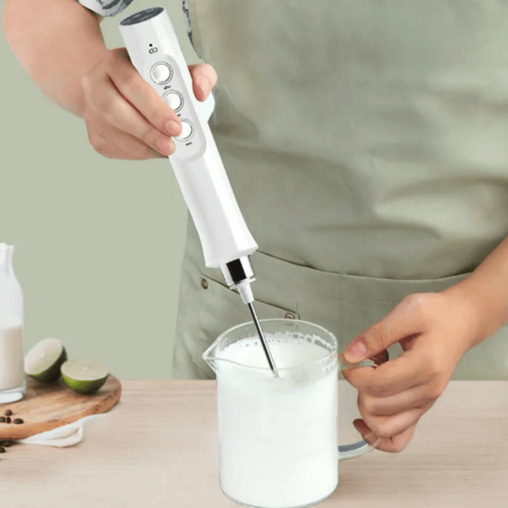 3-in-1 Electric Milk Frother – Rechargeable Handheld Mixer