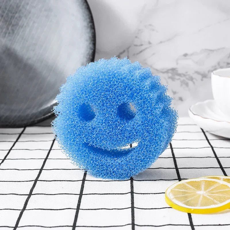 Smiling Face Dishwashing Sponge - 2pcs