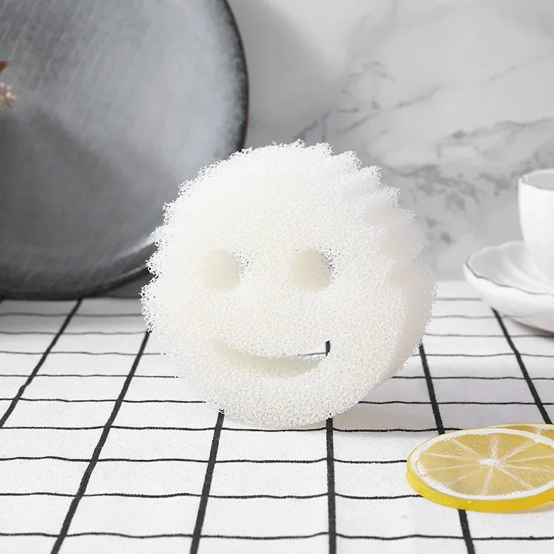 Smiling Face Dishwashing Sponge - 2pcs