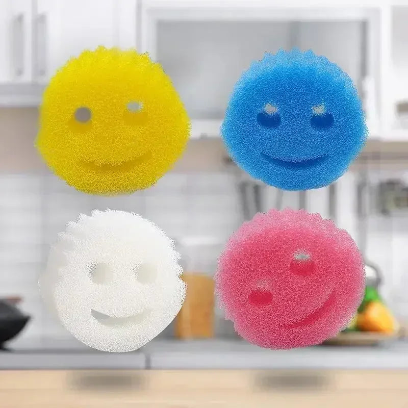 Smiling Face Dishwashing Sponge - 2pcs