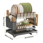 2-Tier Dish Drying Rack with Utensil Holder