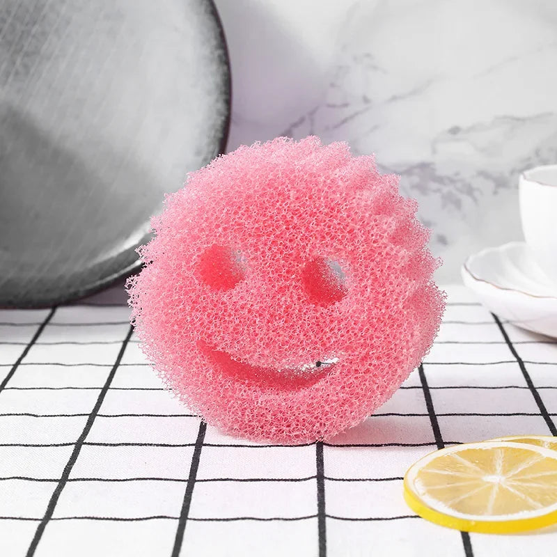 Smiling Face Dishwashing Sponge - 2pcs